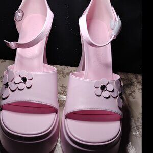 Dolls Kill | Sugar Thrillz | Power Play Peep Toe Heels | Pink | W Size 10 | NEW